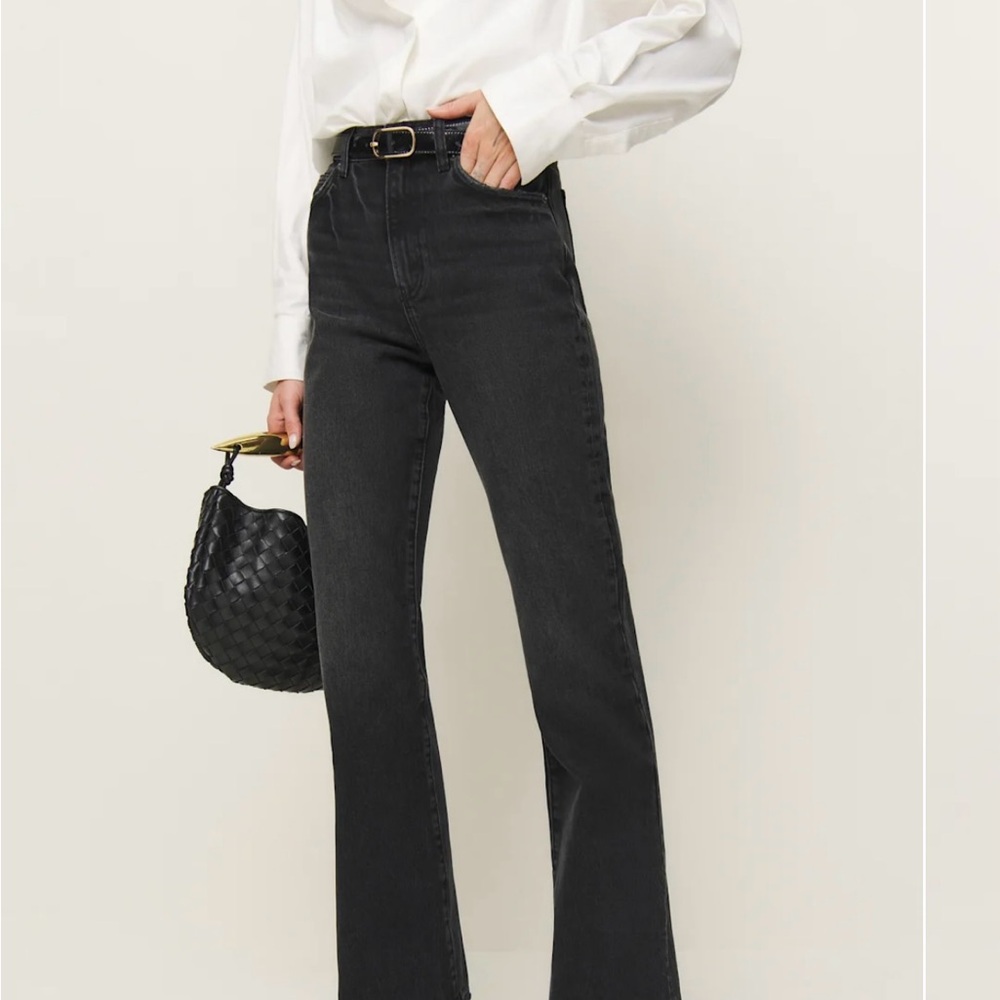Reformation Black High-Rise Flare Jeans